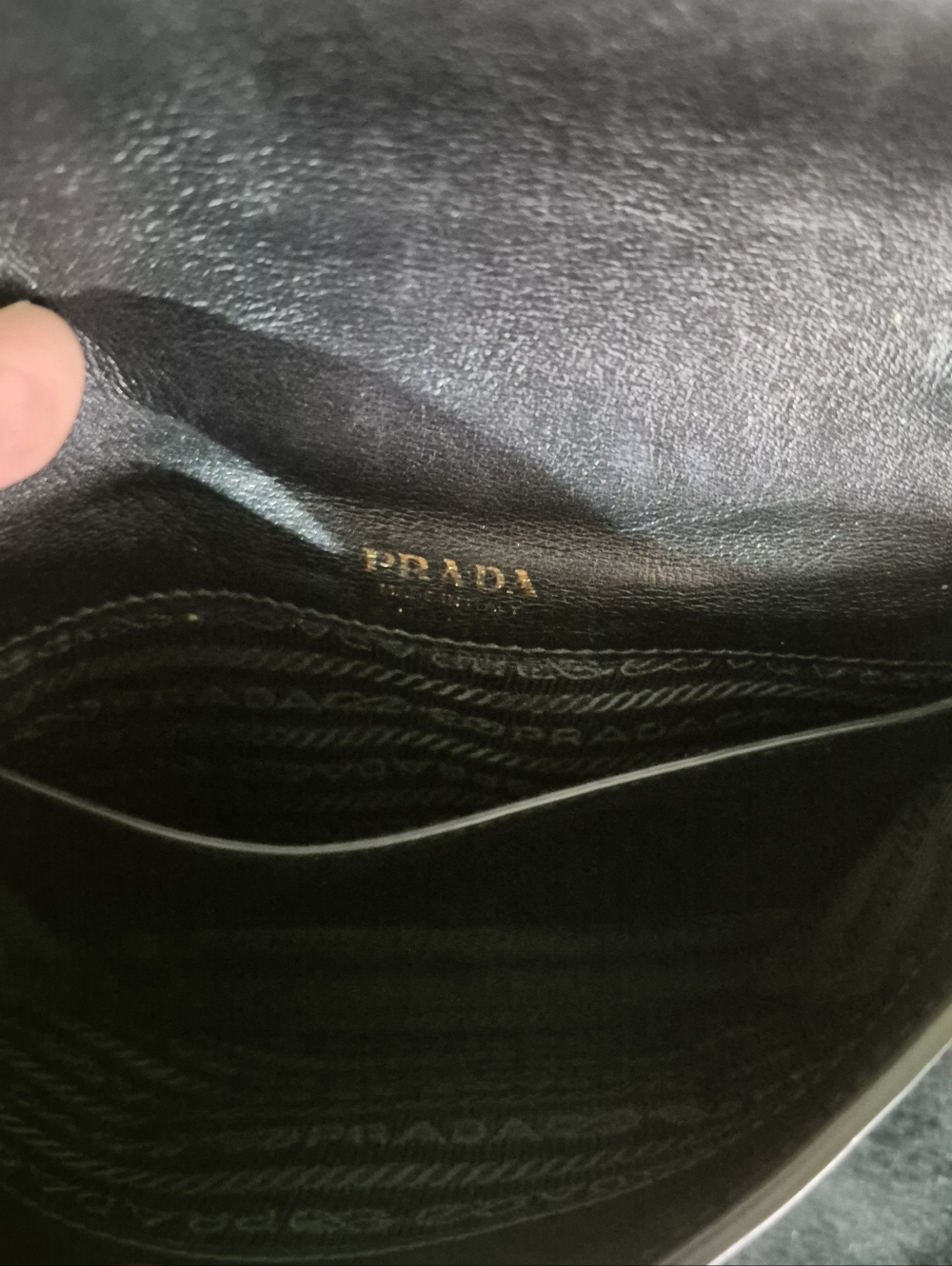 Prada Black Leather Crossbody with Gold Chain - Picture 6 of 10